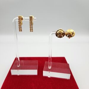 Elegant Vintage Monet Gold Tone Earrings Set